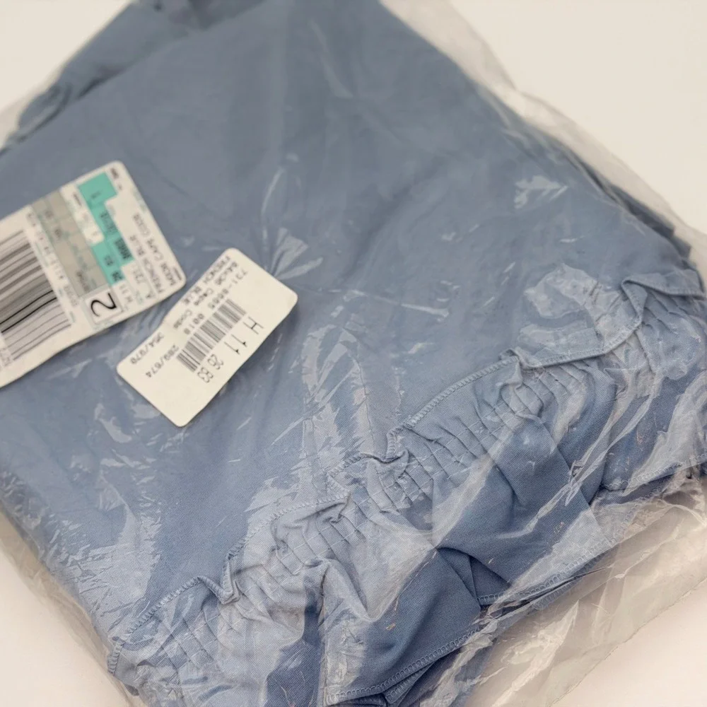 Cape Cods French Blue Ruffled Tier Window Curtains 84x36 New In Package